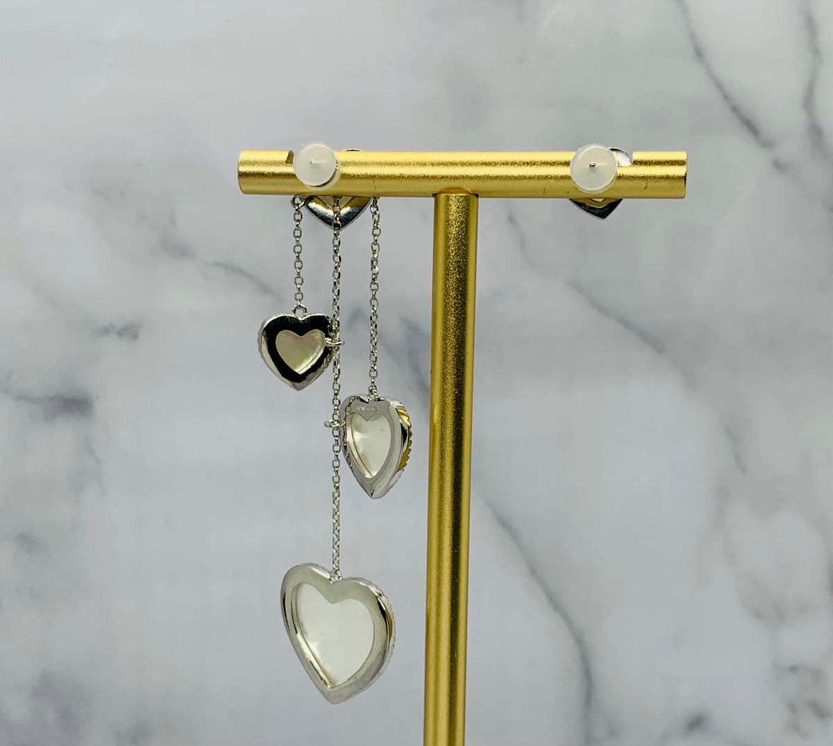 APM MONACO Mother of Pearl Heart Earrings - Pre owned
