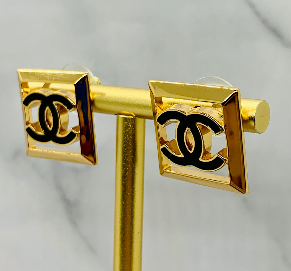CHANEL CC Square Earrings - Pre owned