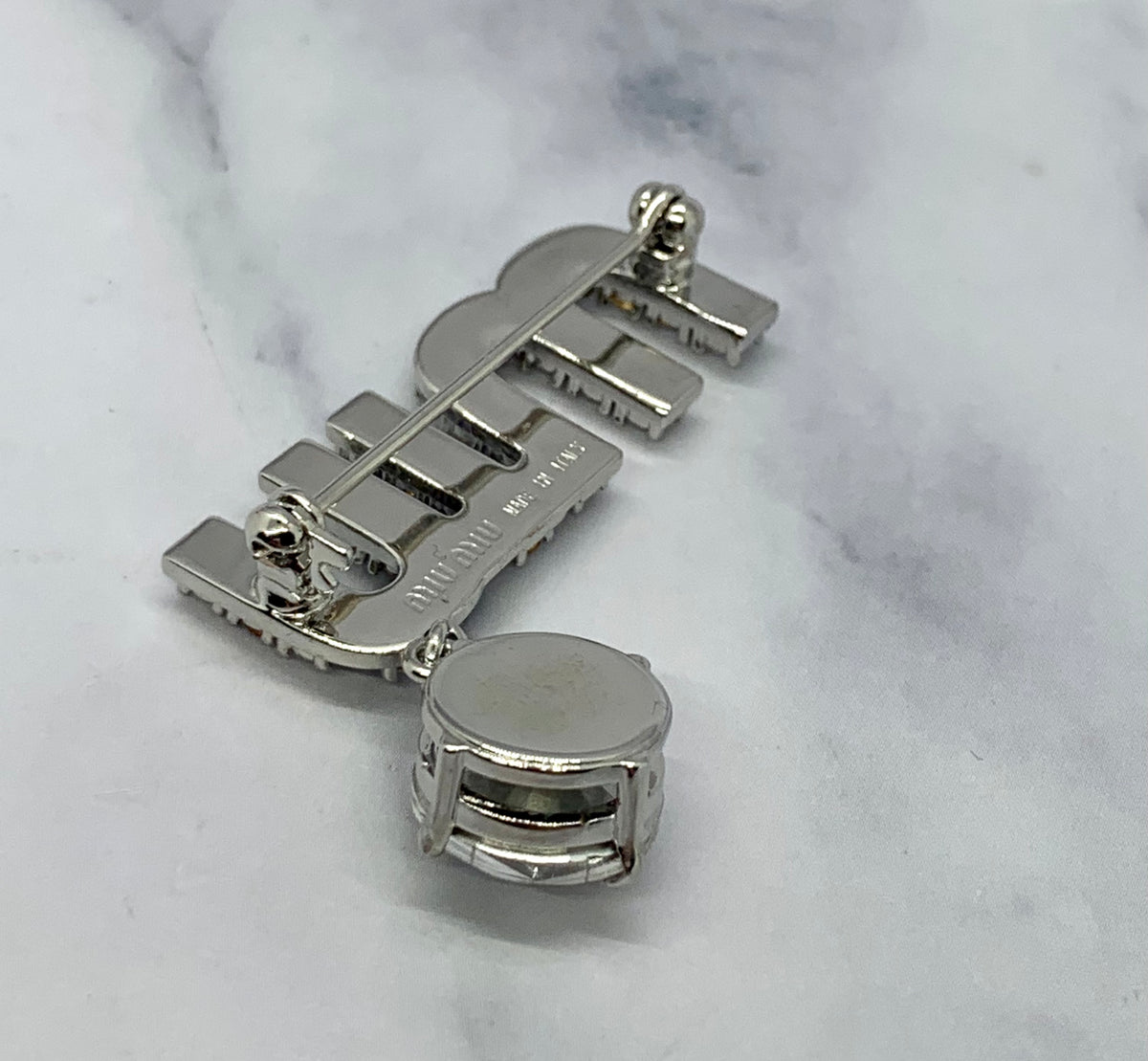 MIU MIU Rhinestone Brooch Pin - Pre owned