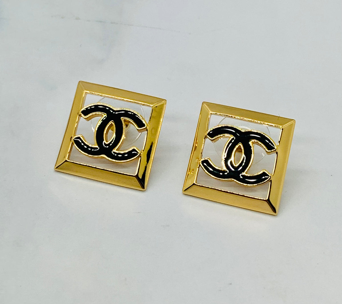CHANEL CC Square Earrings - Pre owned