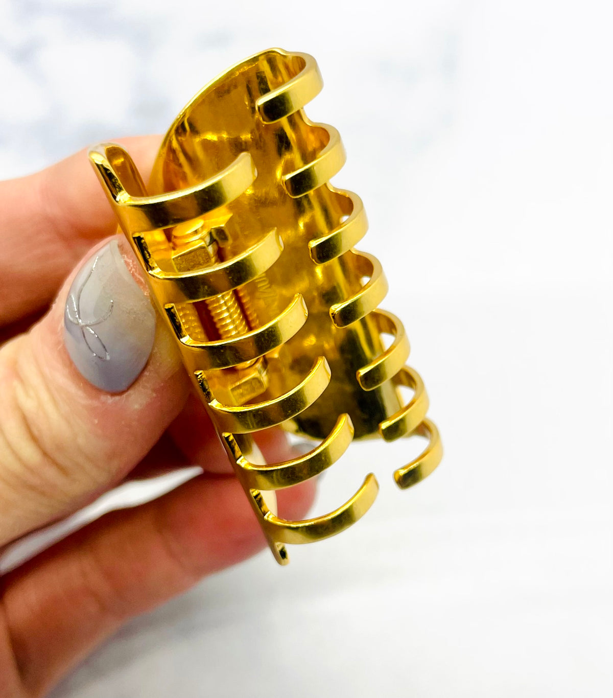 YSL YVES SAINT LAURENT Gold Tone Hair Clip - Pre owned
