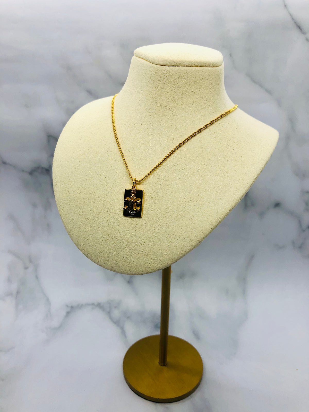 CELINE Monogram Pendant Necklace - Pre owned