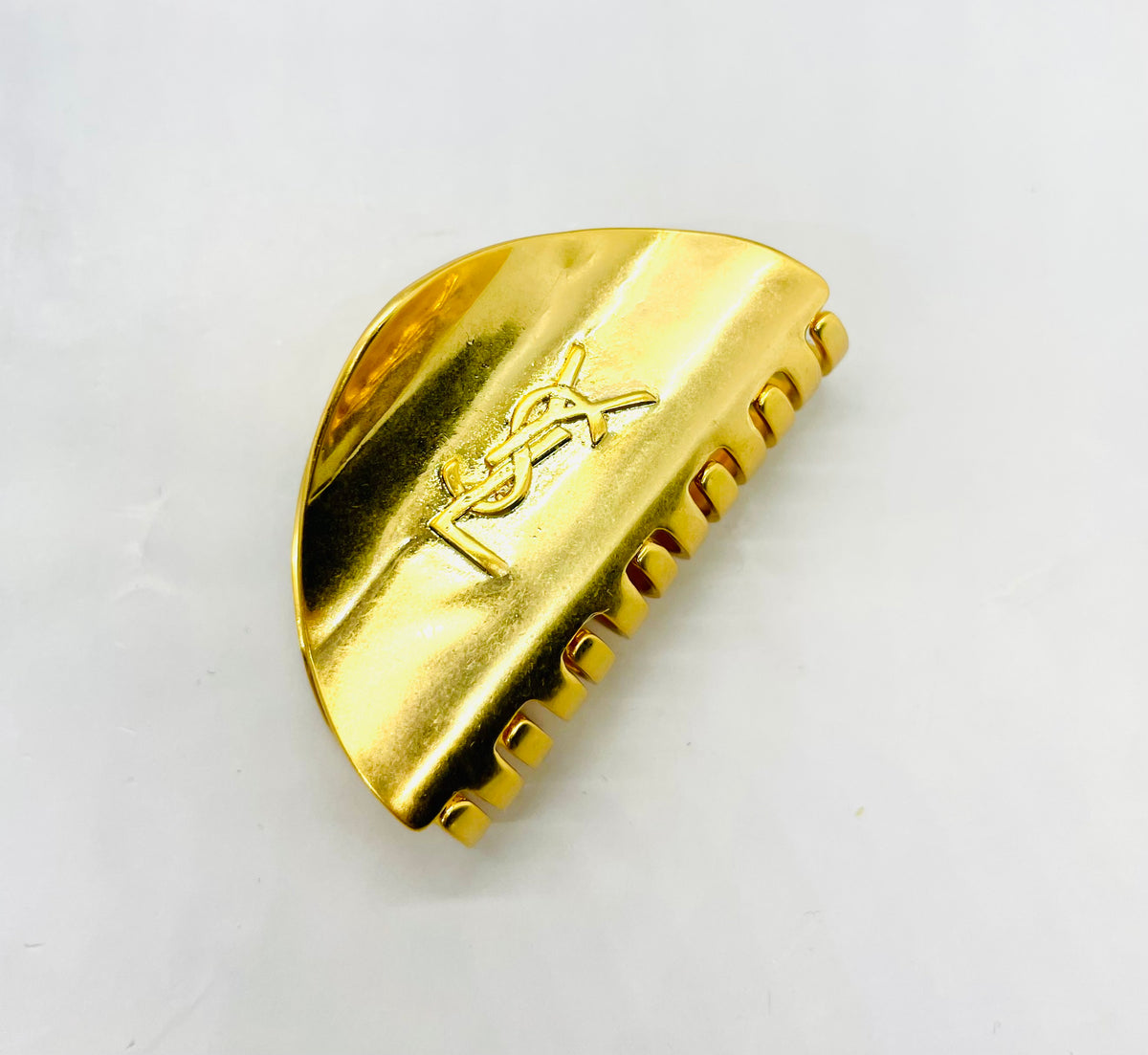 YSL YVES SAINT LAURENT Gold Tone Hair Clip - Pre owned
