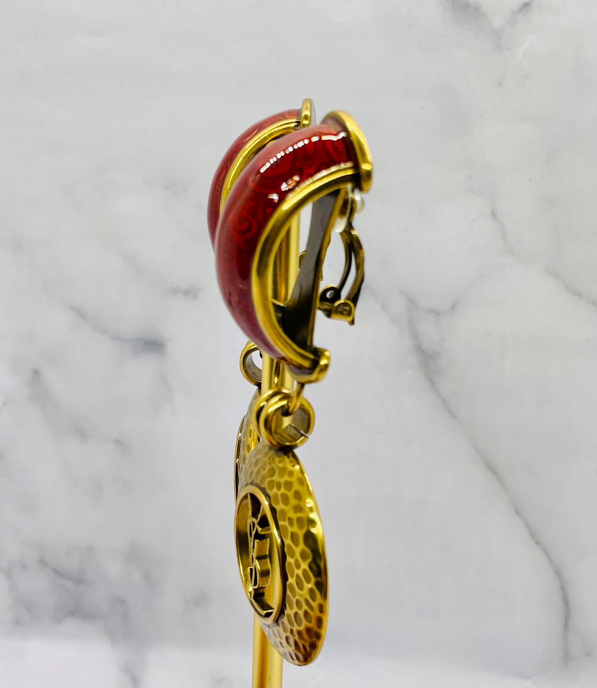 YSL YVES SAINT LAURENT Clip On Statement Earrings - Pre owned