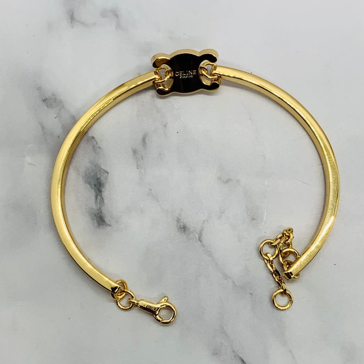 CELINE Monogram Rhinestone Bracelet - Pre owned