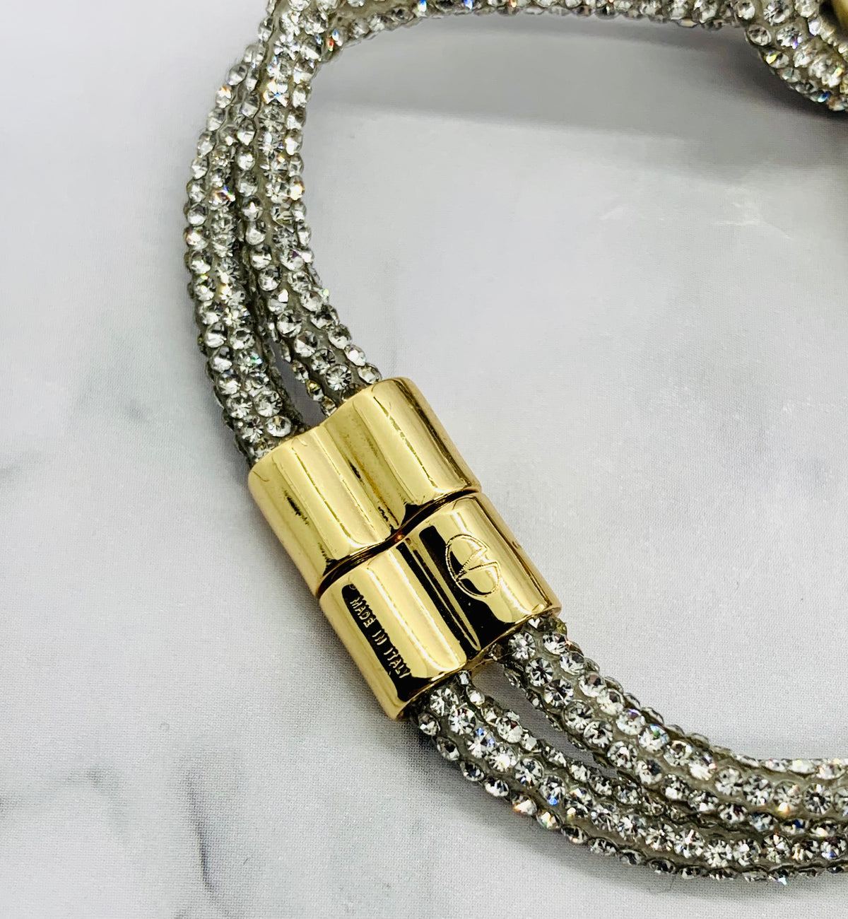 VALENTINO Rhinestone Monogram Bracelet - Pre owned