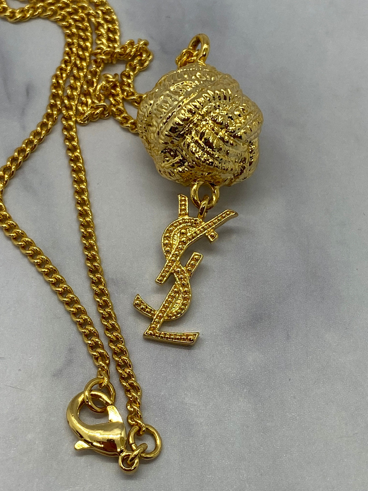 Yves Saint Laurent YSL Vintage Gold Pendant Necklace - Pre owned