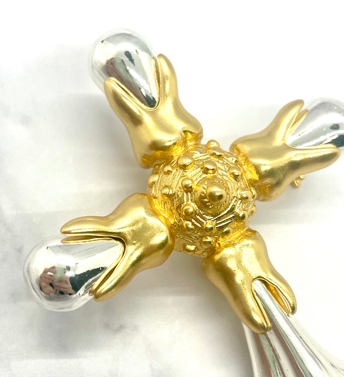 SCHIAPARELLI Statement Cross Brooch Pin - Pre owned