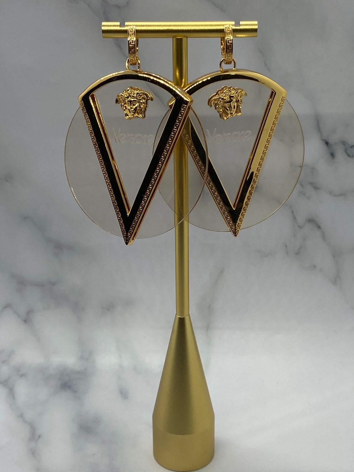 VERSACE Medusa Acrylic V Earrings - Pre owned