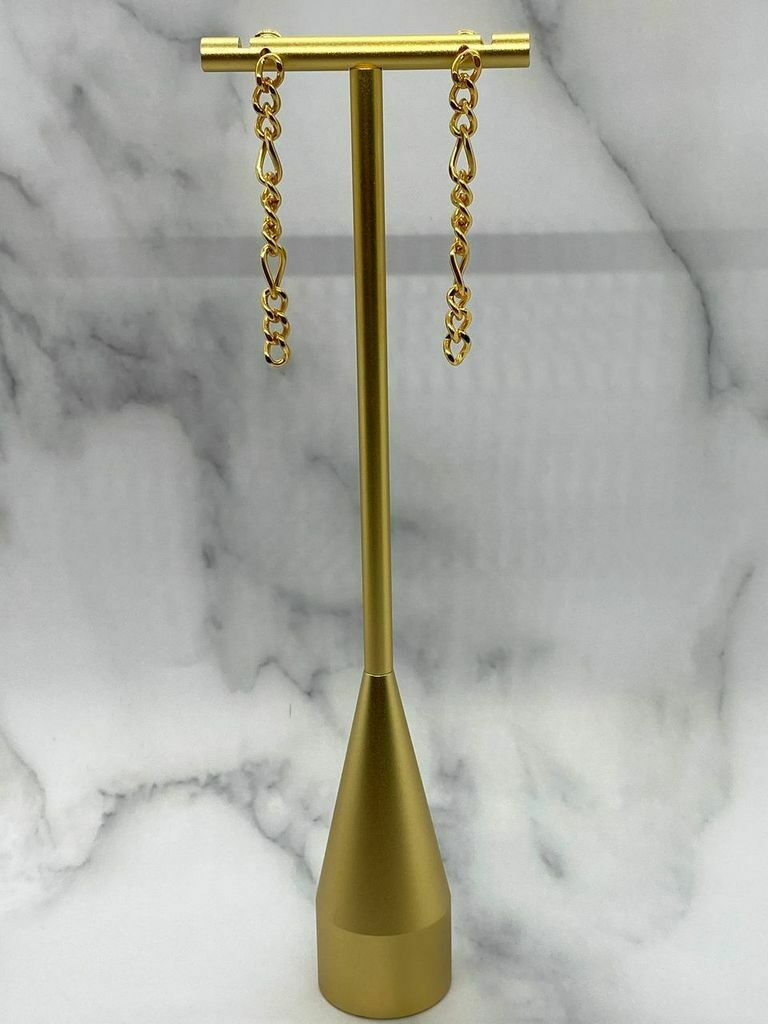 BOTTEGA VENETA Gold Tone Chain Convertible Earrings - Pre owned