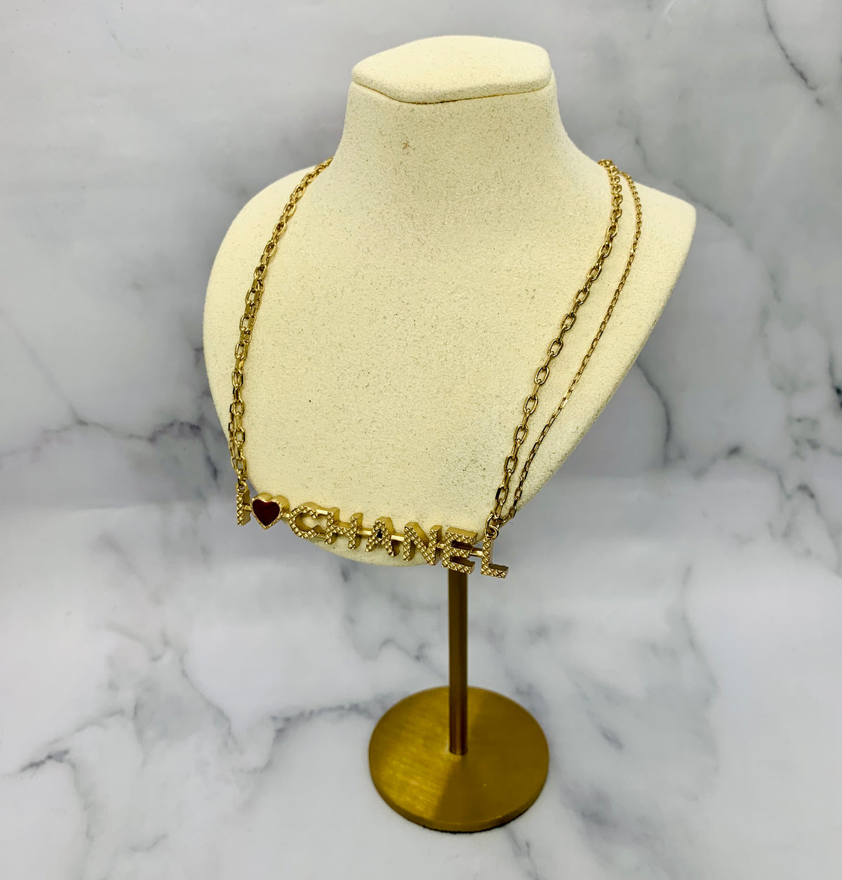 CHANEL I Heart CC Necklace - USED
