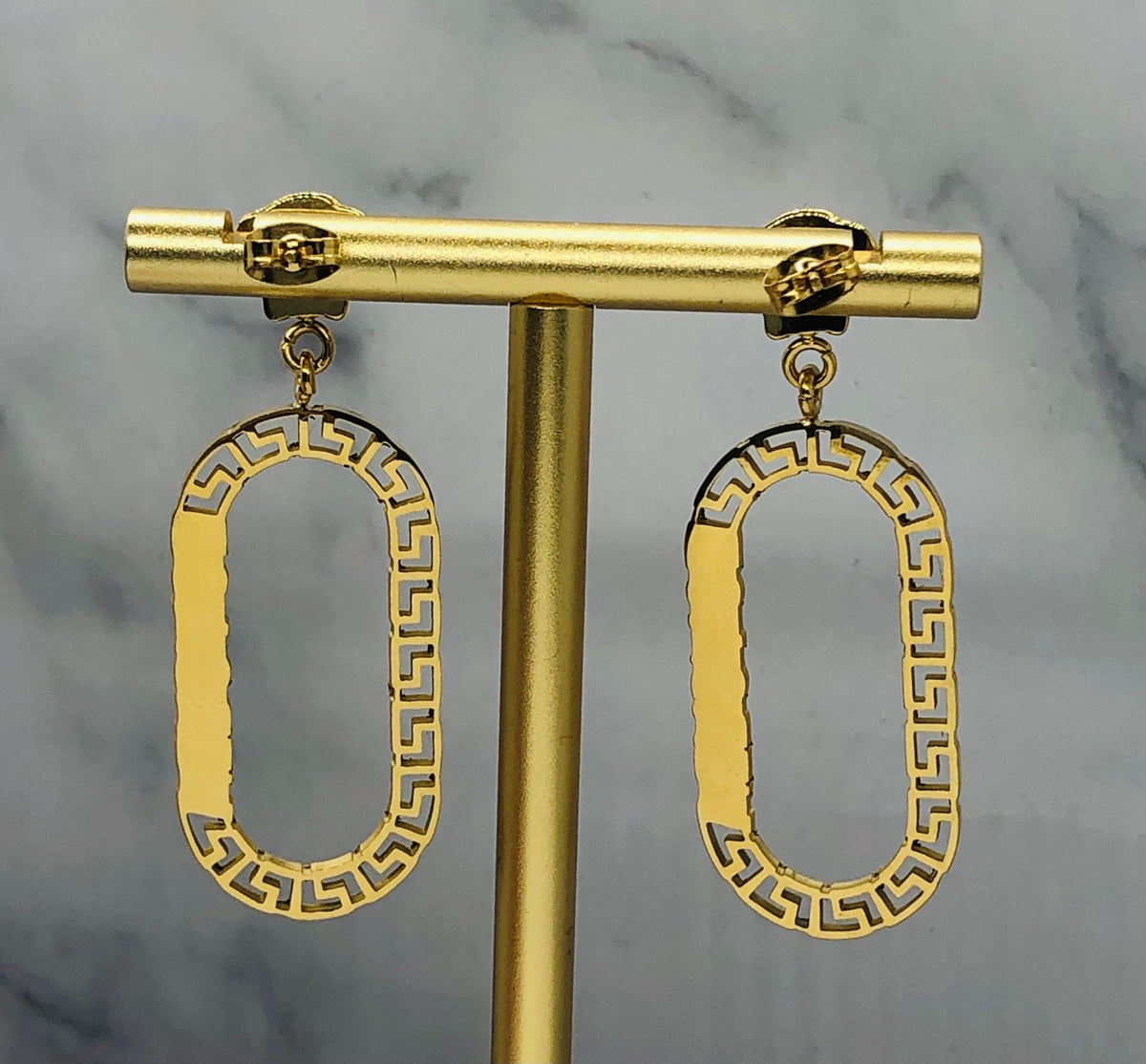 VERSACE Gold Tone Hoop Medusa Earrings - Pre owned
