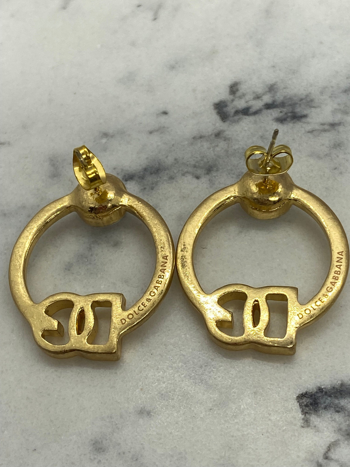 DOLCE & GABBANA D&G Rhinestone Hoop Earrings - Pre owned