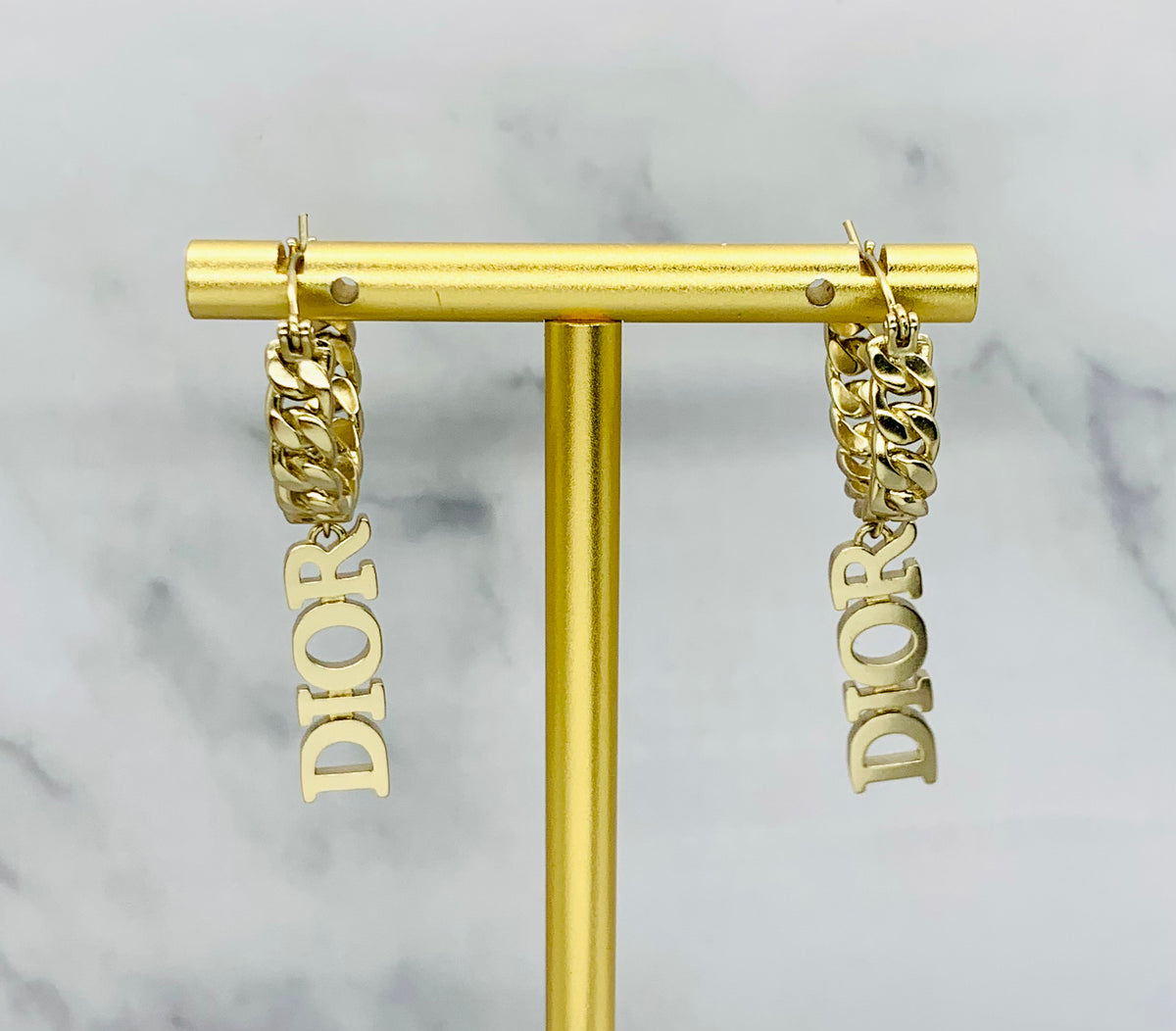 CHRISTIAN DIOR Silver Hoop Earrings - Pre owned