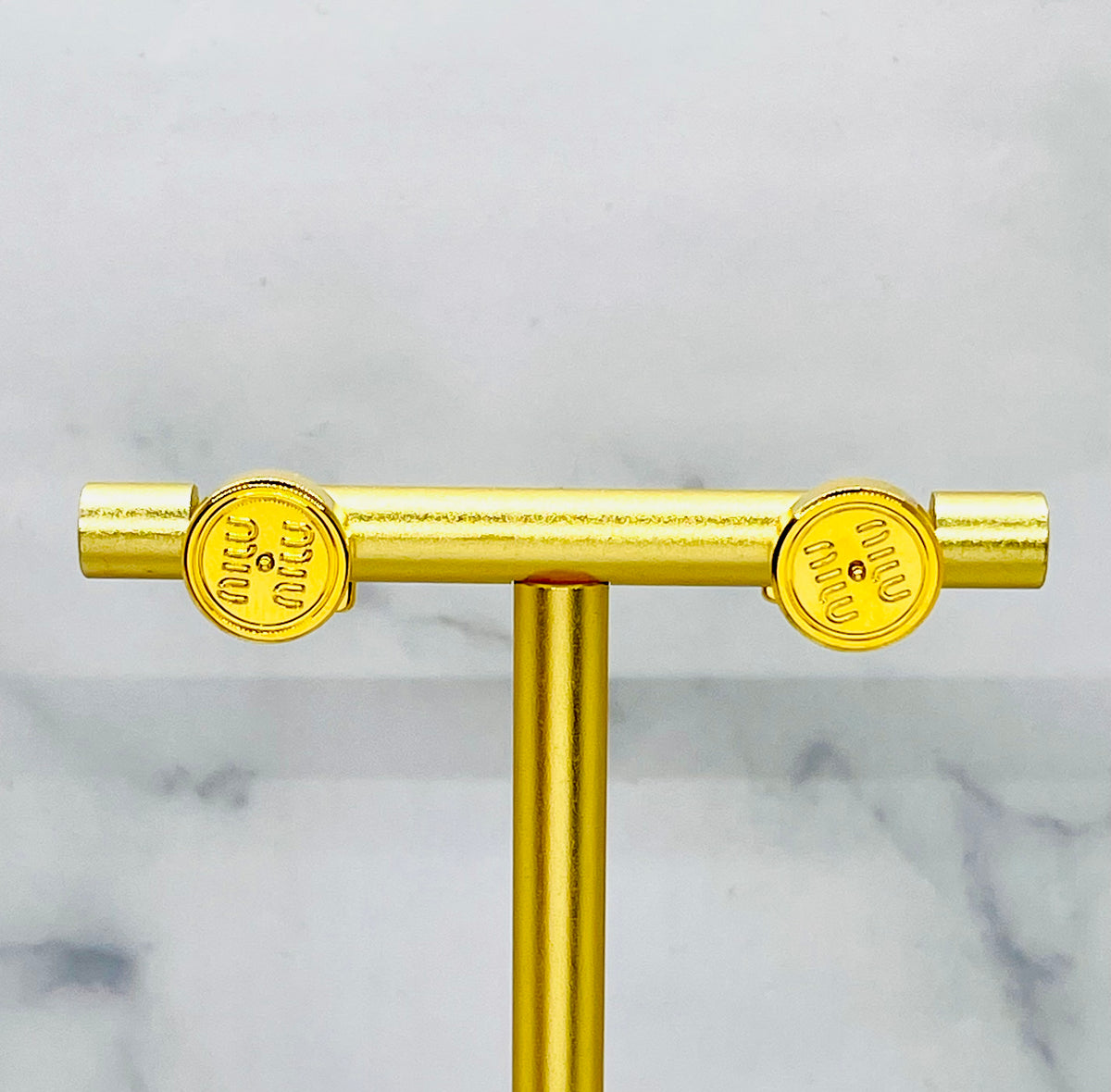 MIU MIU Pink Monogram Earrings - Pre owned