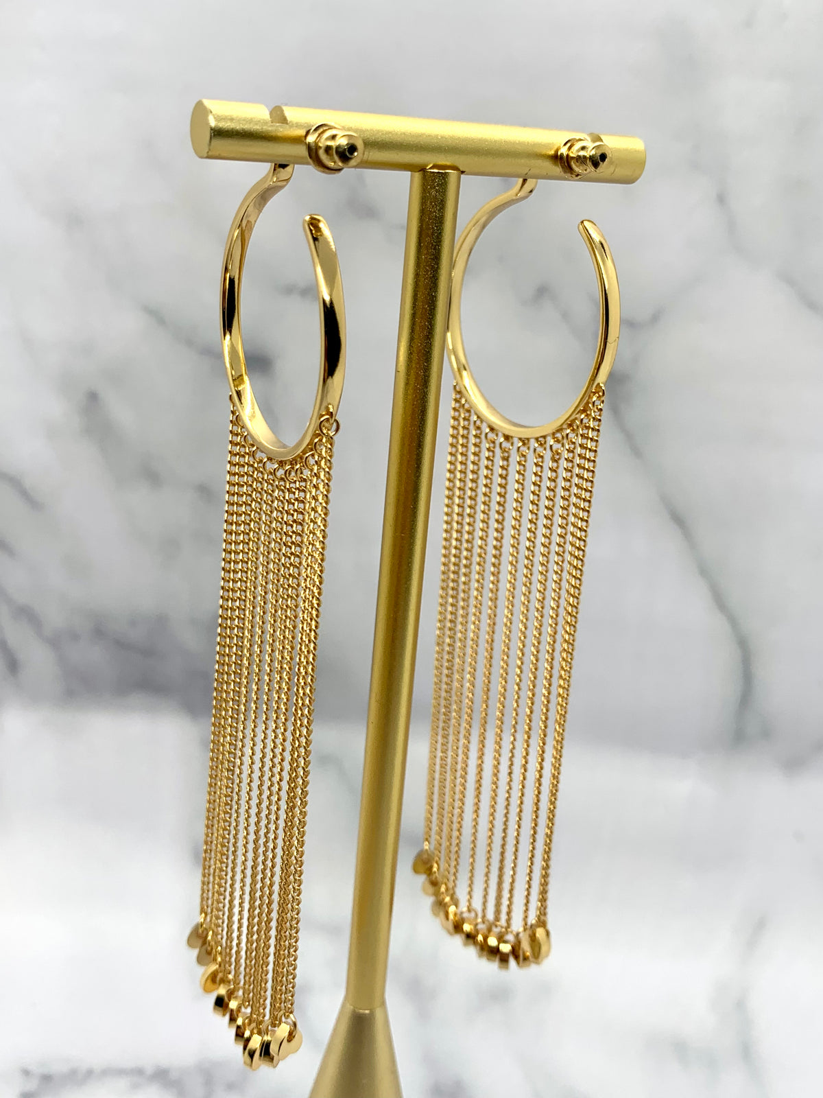 CHLOE Statement Fringe Hoop Earrings - Pre owned