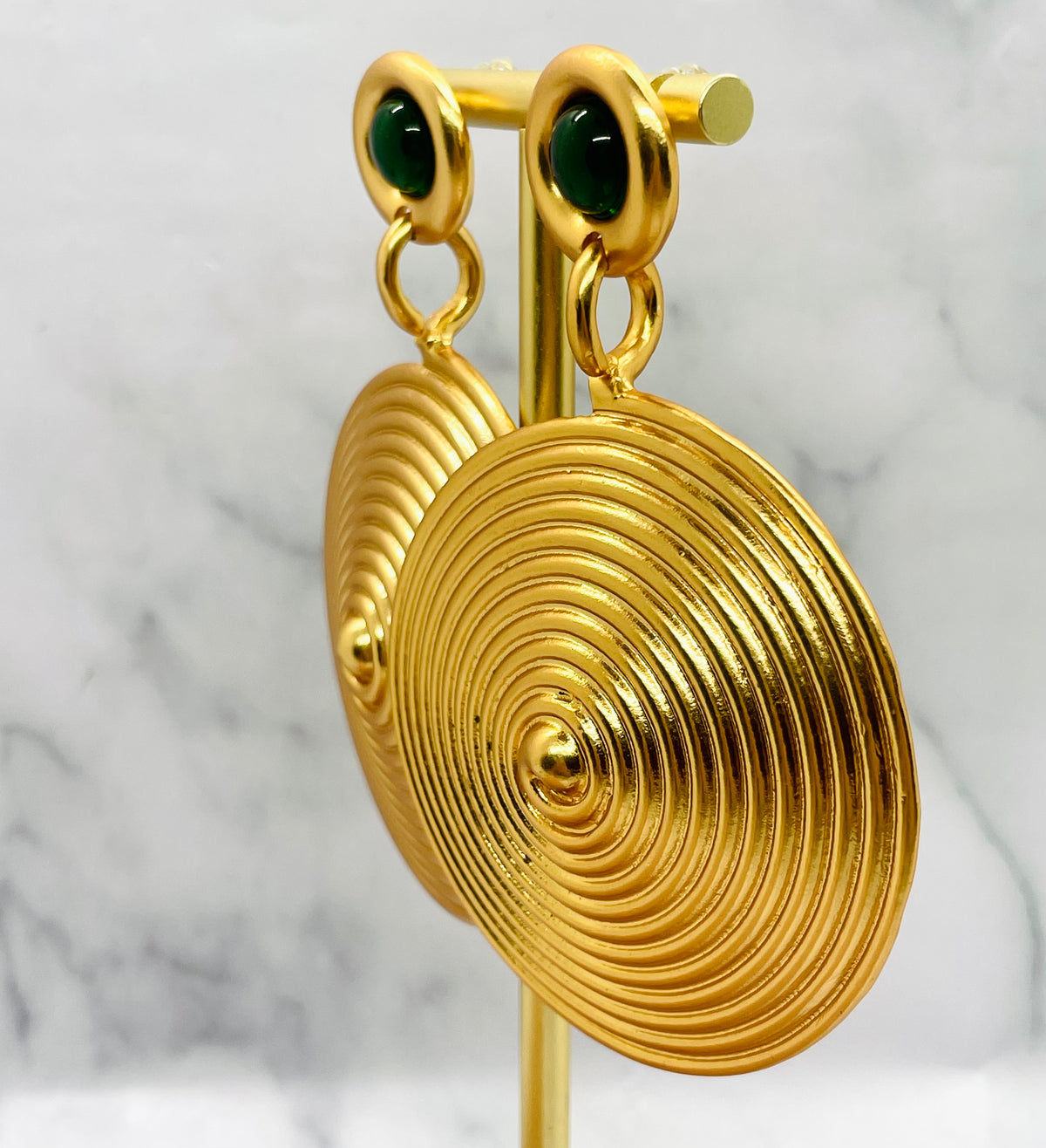 SCHIAPARELLI Spiral Disc Statement Earrings - Pre owned