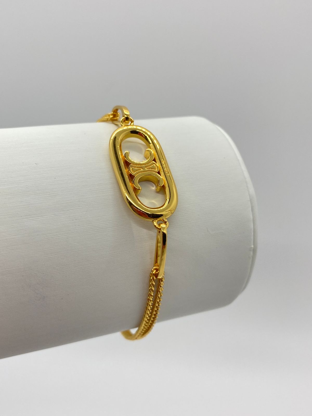 CELINE CC Gold Tone Monogram Bracelet - Pre owned
