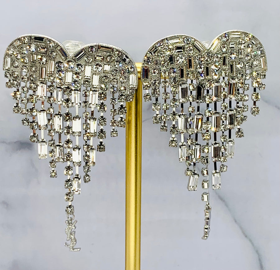 YSL YVES SAINT LAURENT Smoking Heart Clip On Earrings - Pre owned