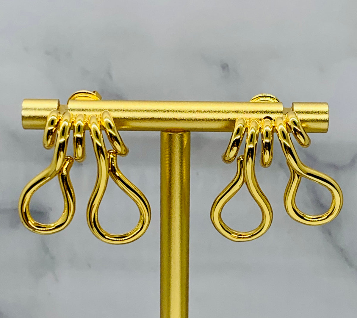 BOTTEGA VENETA Gold Tone Loop Earrings - Pre owned