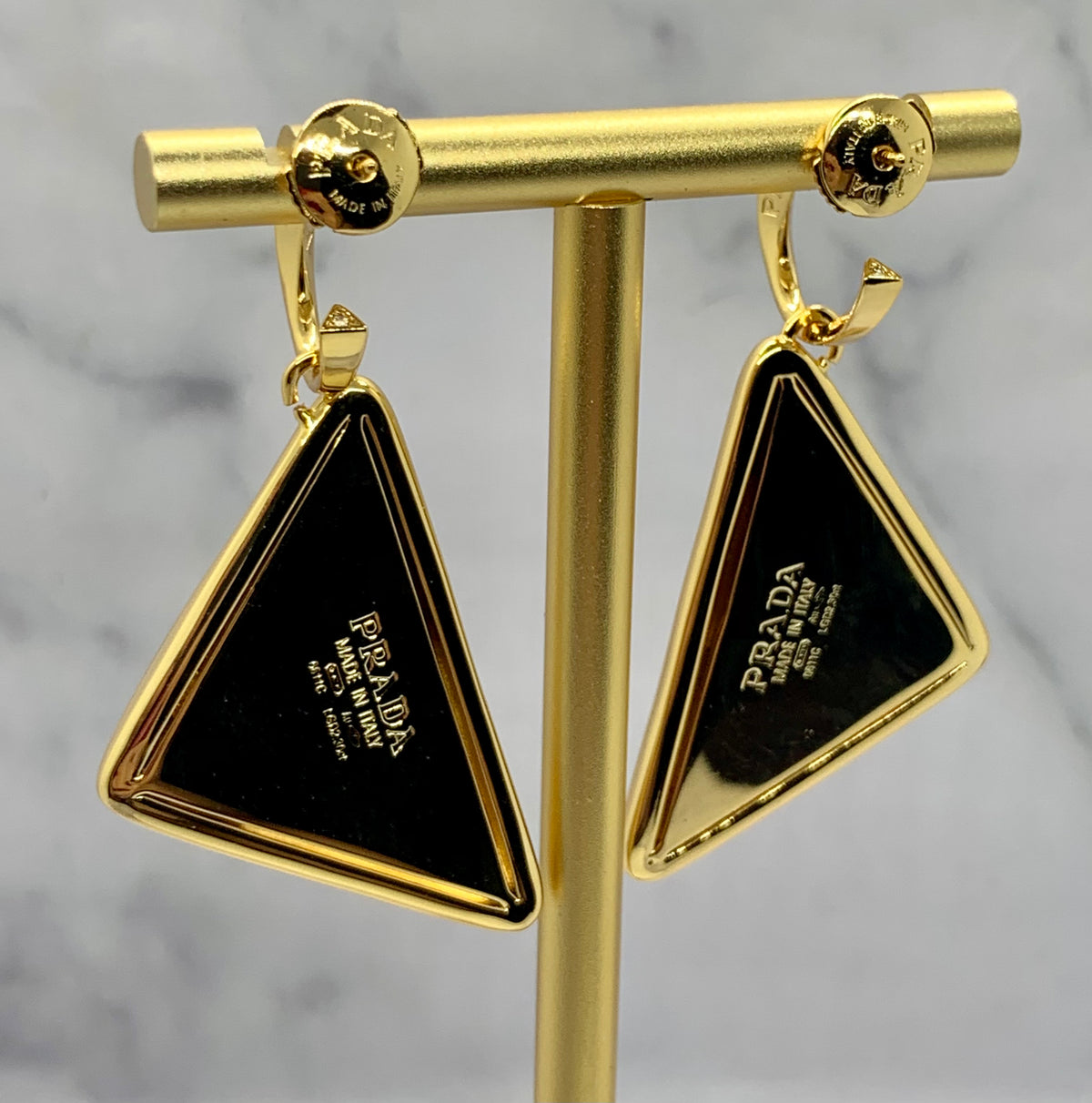 PRADA Triangle Rhinestone Earrings - Pre owned