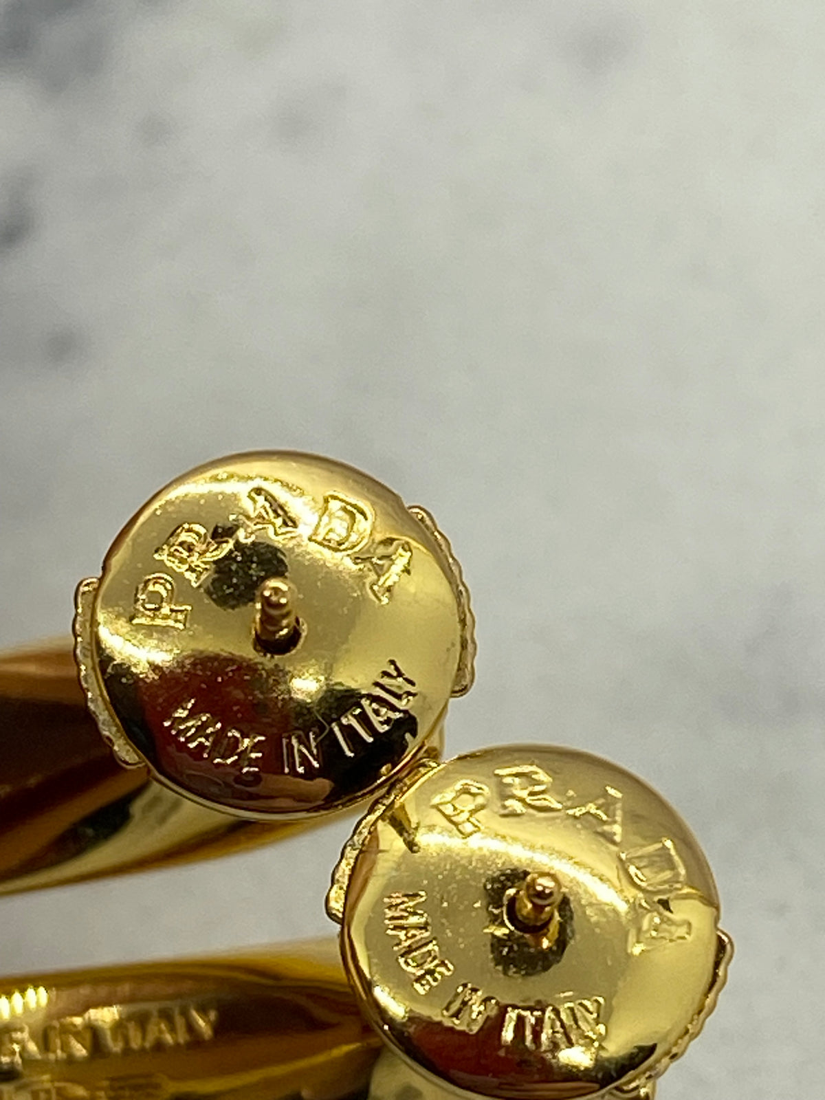 PRADA Gold Tone Loop Earrings - Pre owned