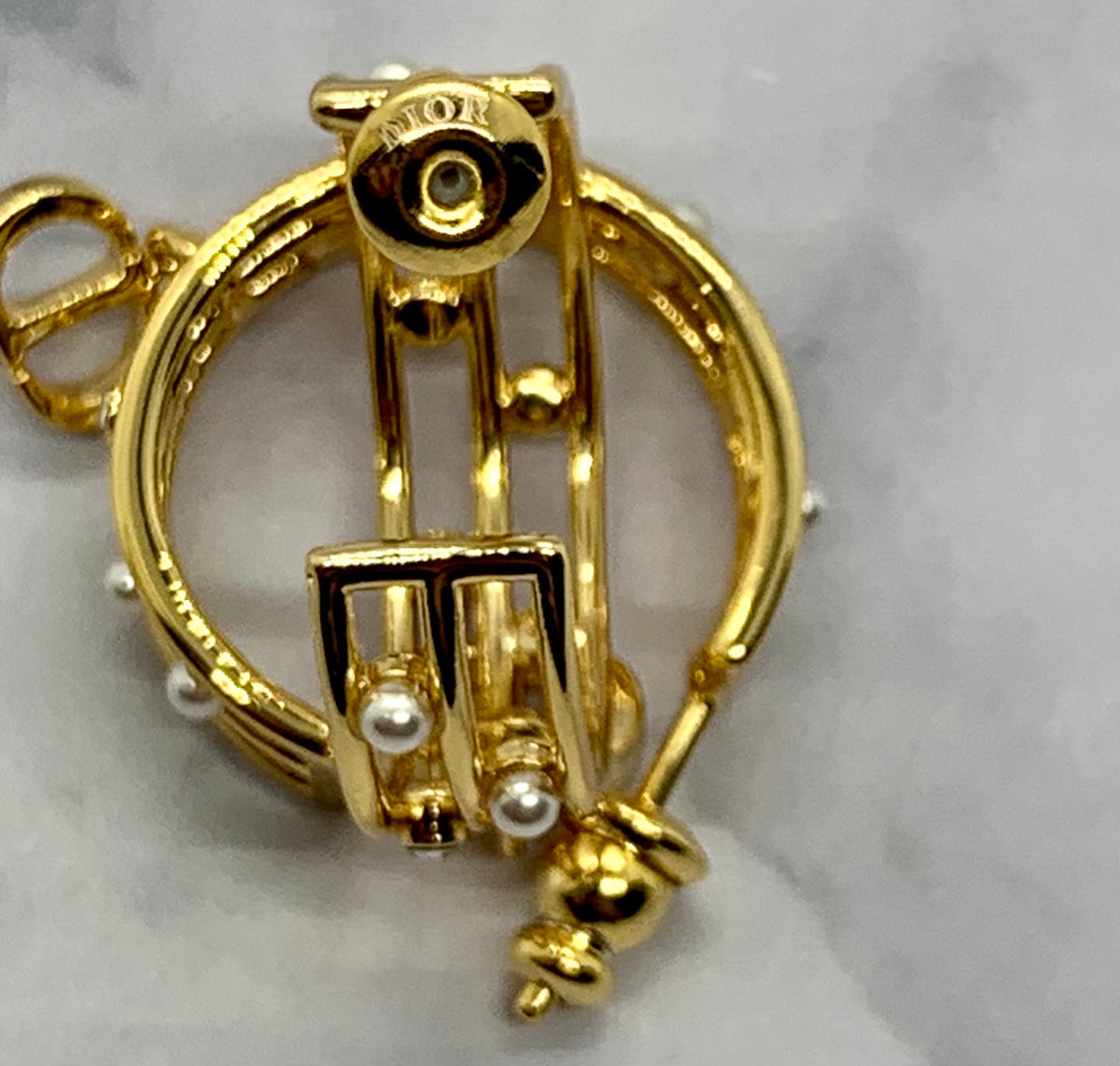 CHRISTIAN DIOR CD HOOP EARRINGS - Pre owned