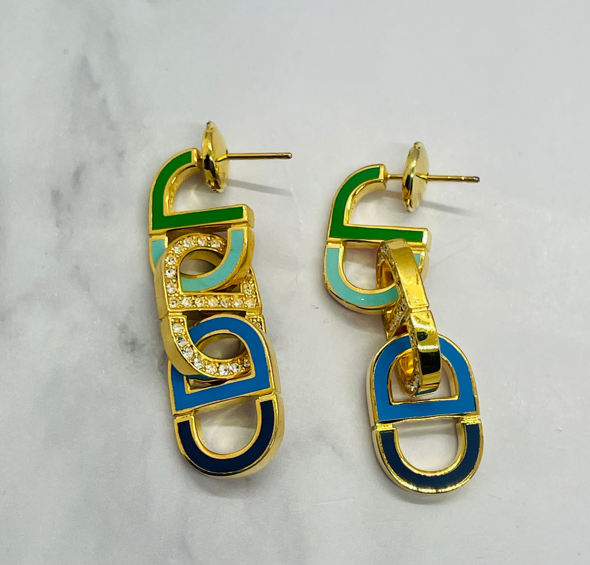 CHRISTIAN DIOR Multicolor Monogram Pendant Earrings - Pre owned