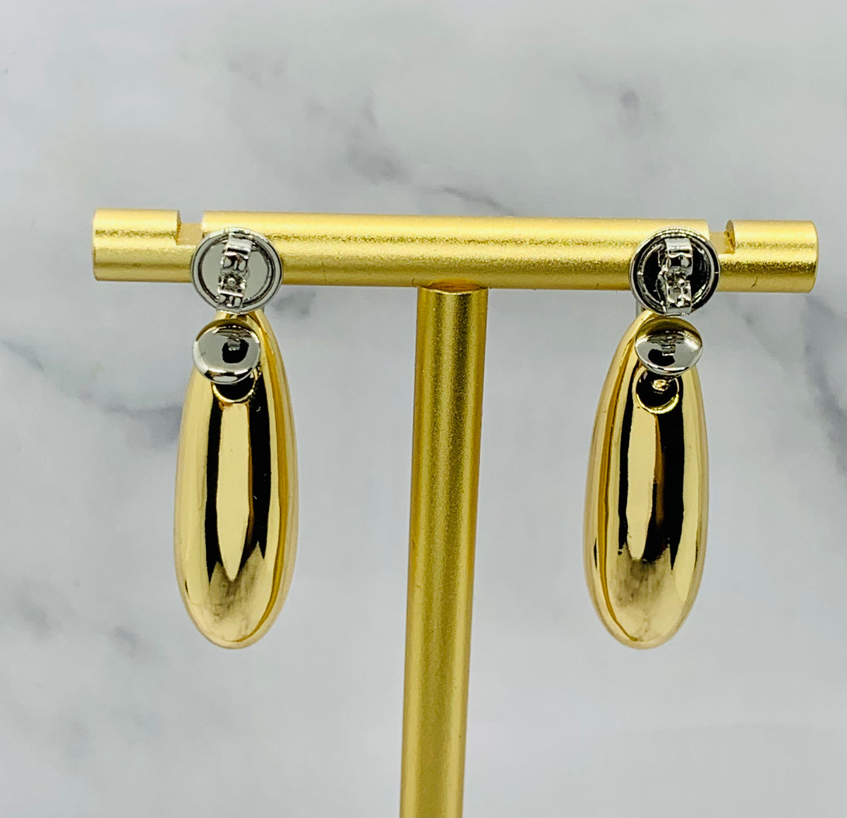 BOTTEGA VENETA Mixed Metal Pendant Earrings - Pre owned