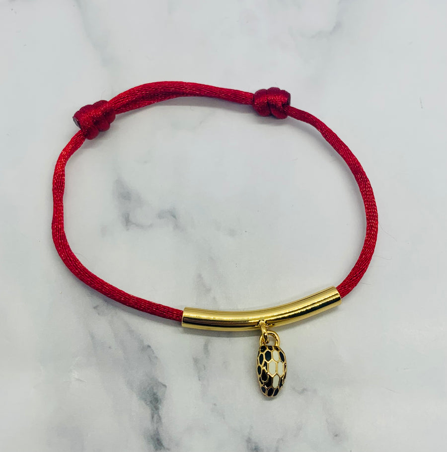 BULGARI Serpenti Charm Red Rope Bracelet - Pre owned