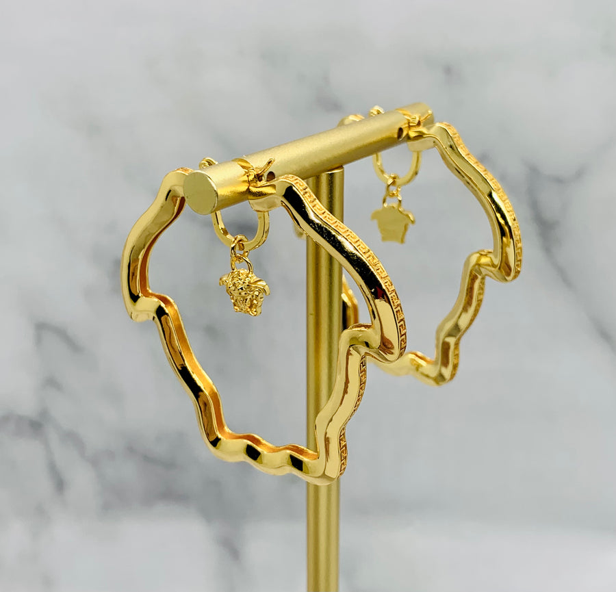 VERSACE Medusa Outline Hoop Earrings - Pre owned