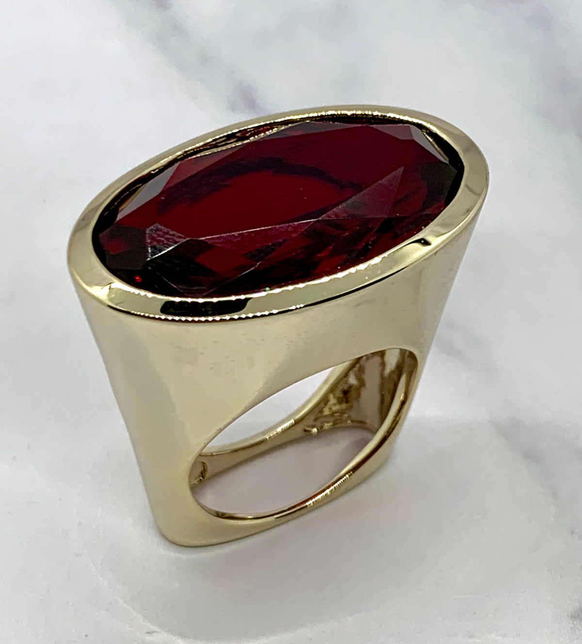 CHRISTIAN DIOR Cocktail Ruby Ring Size M 7 - Pre owned