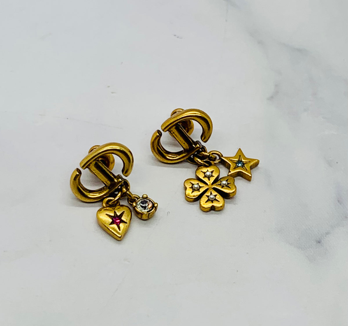 CHRISTIAN DIOR CD Charms Earrings - Pre owned