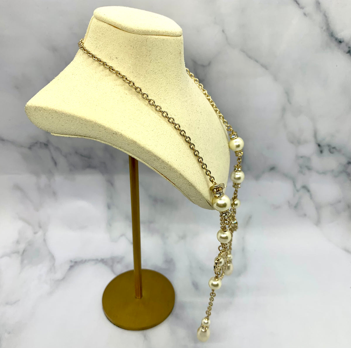 CHANEL CC Pearl Trim Adjustable Necklace - Pre owned