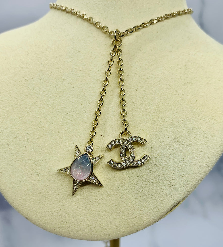 CHANEL CC Pendant Opal Star Necklace - Pre owned