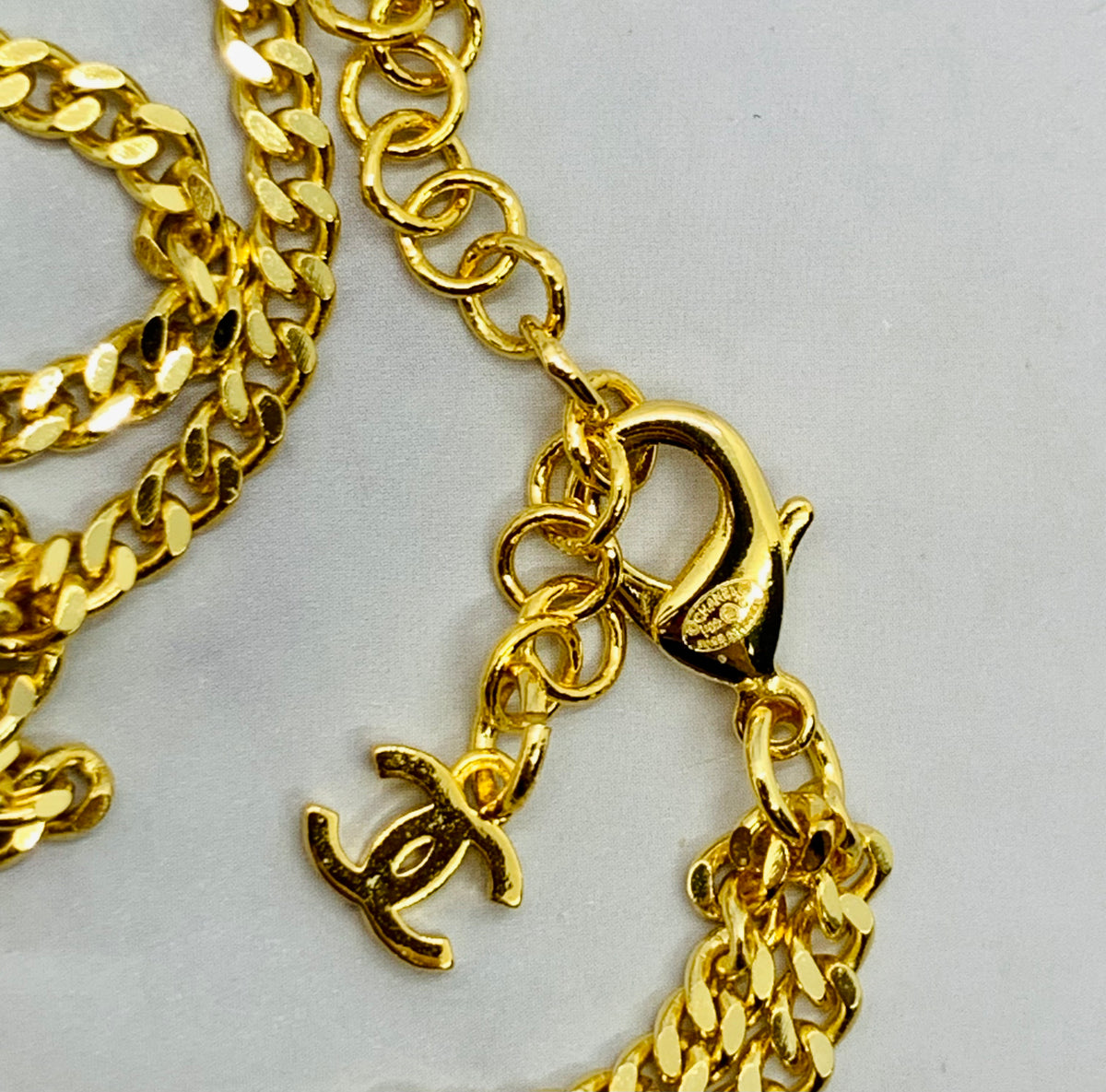 CHANEL CC White Enamel Chain Necklace - USED
