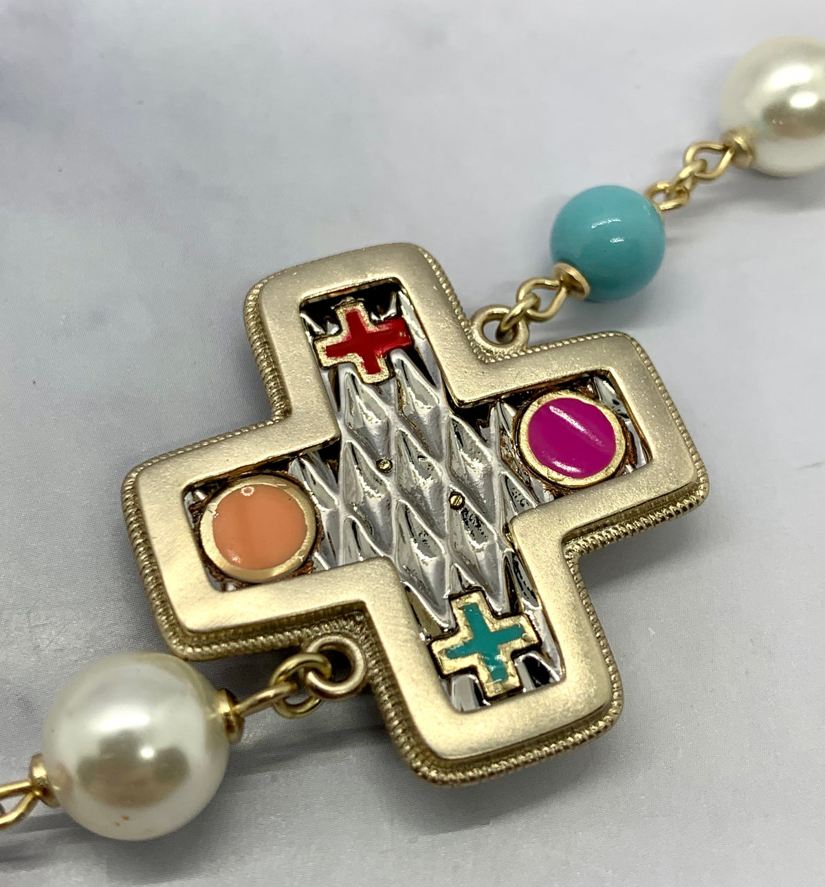 CHANEL CC 2017 Cross Beaded Bracelet - USED