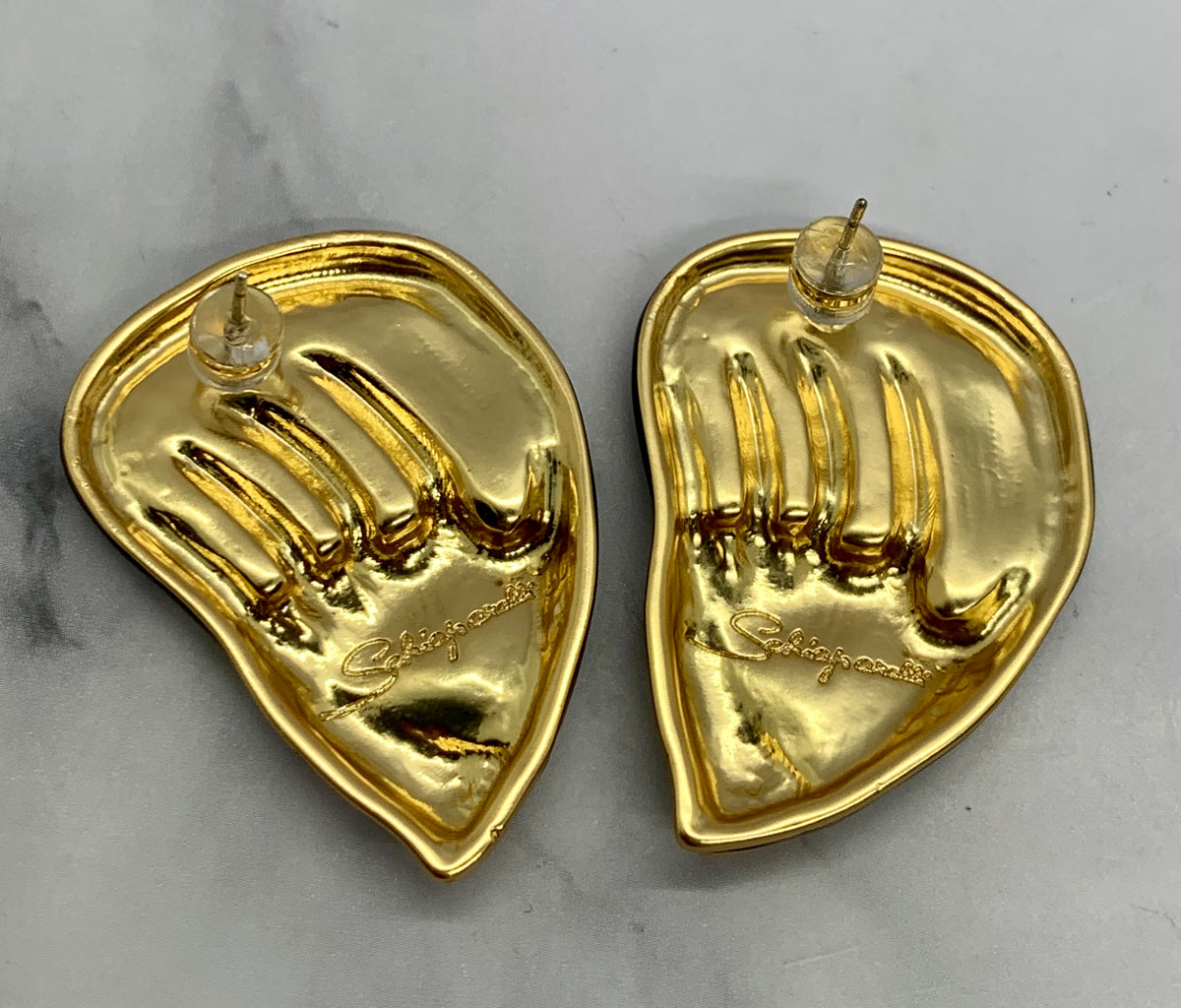 SCHIAPARELLI Statement Hand Earrings - Pre owned