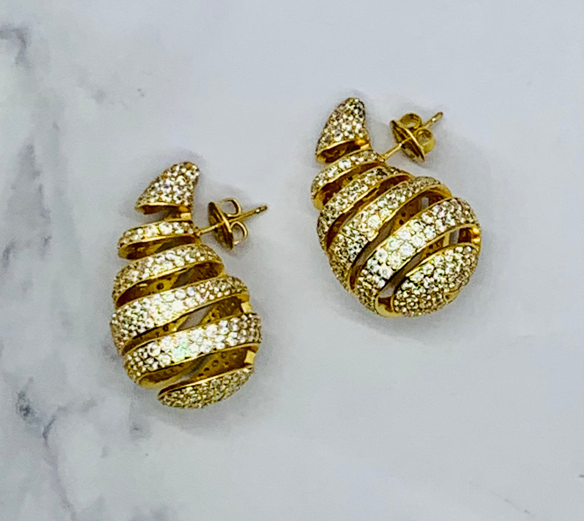 BOTTEGA VENETA Drop Rhinestone Earrings - Pre owned