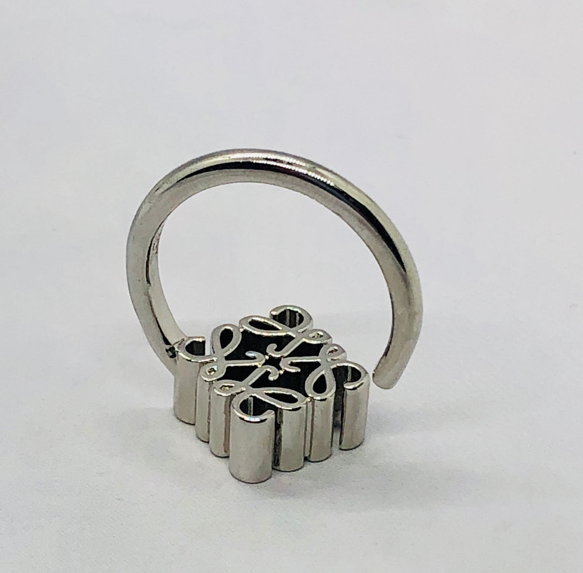 LOEWE Monogram Silver Tone Ring Size M7 - Pre owned