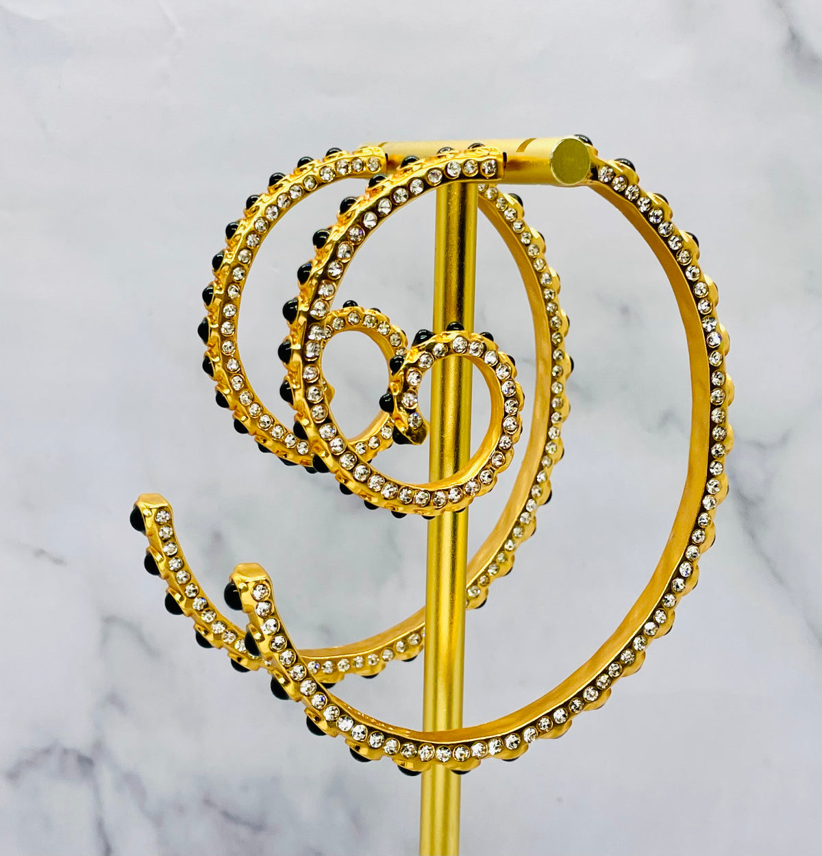 SCHIAPARELLI Large Ornate Hoop Statement Earrings - Pre owned