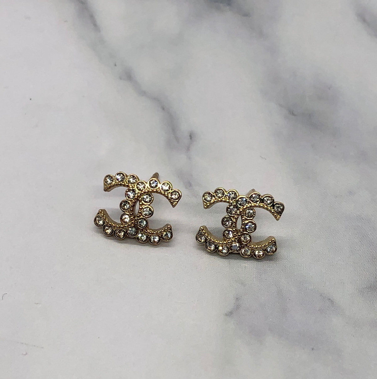 CHANEL CC Rhinestone Earrings - Pre owned