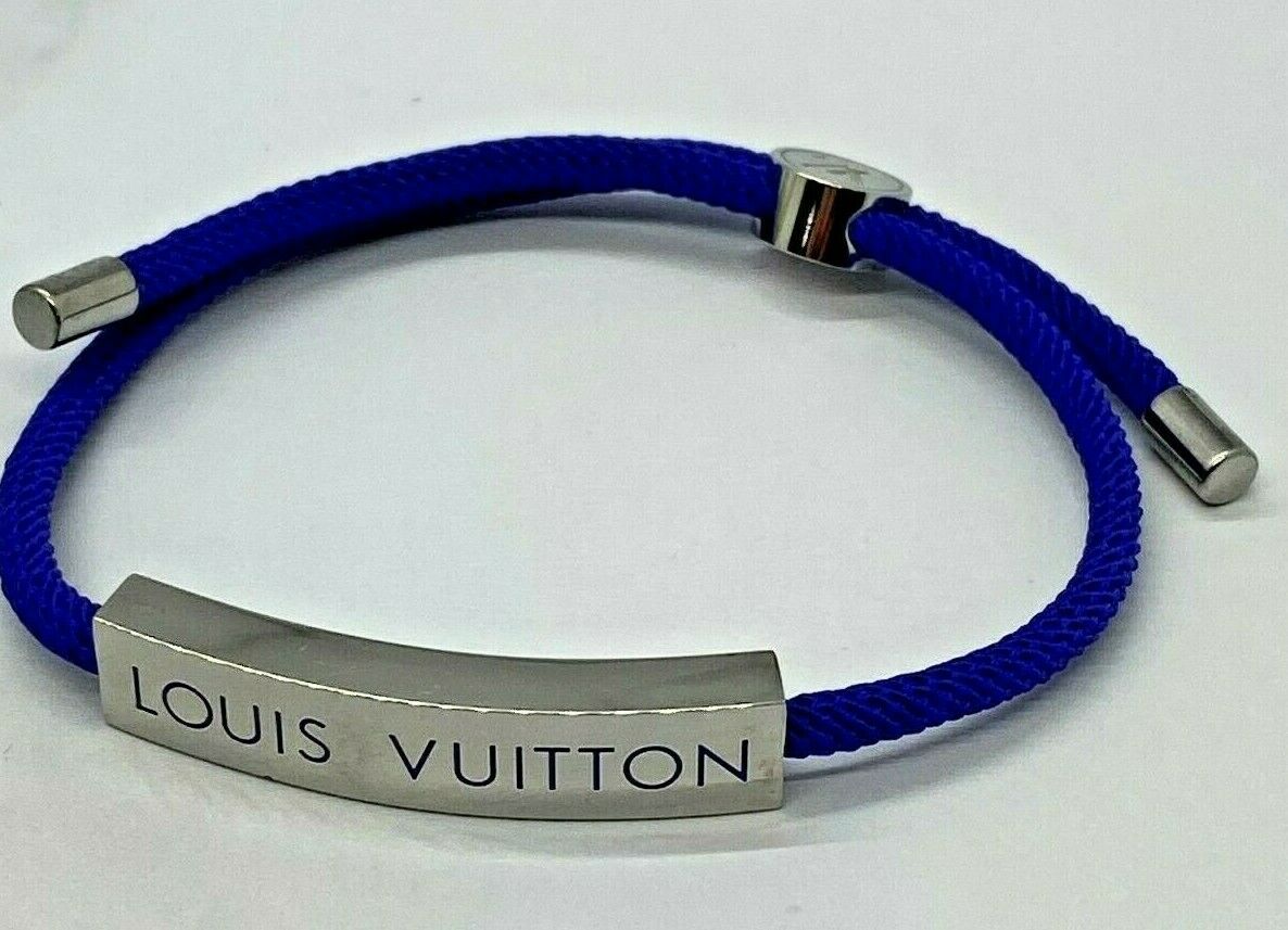 LOUIS VUITTON Blue Rope Silver Tone Bracelet - USED