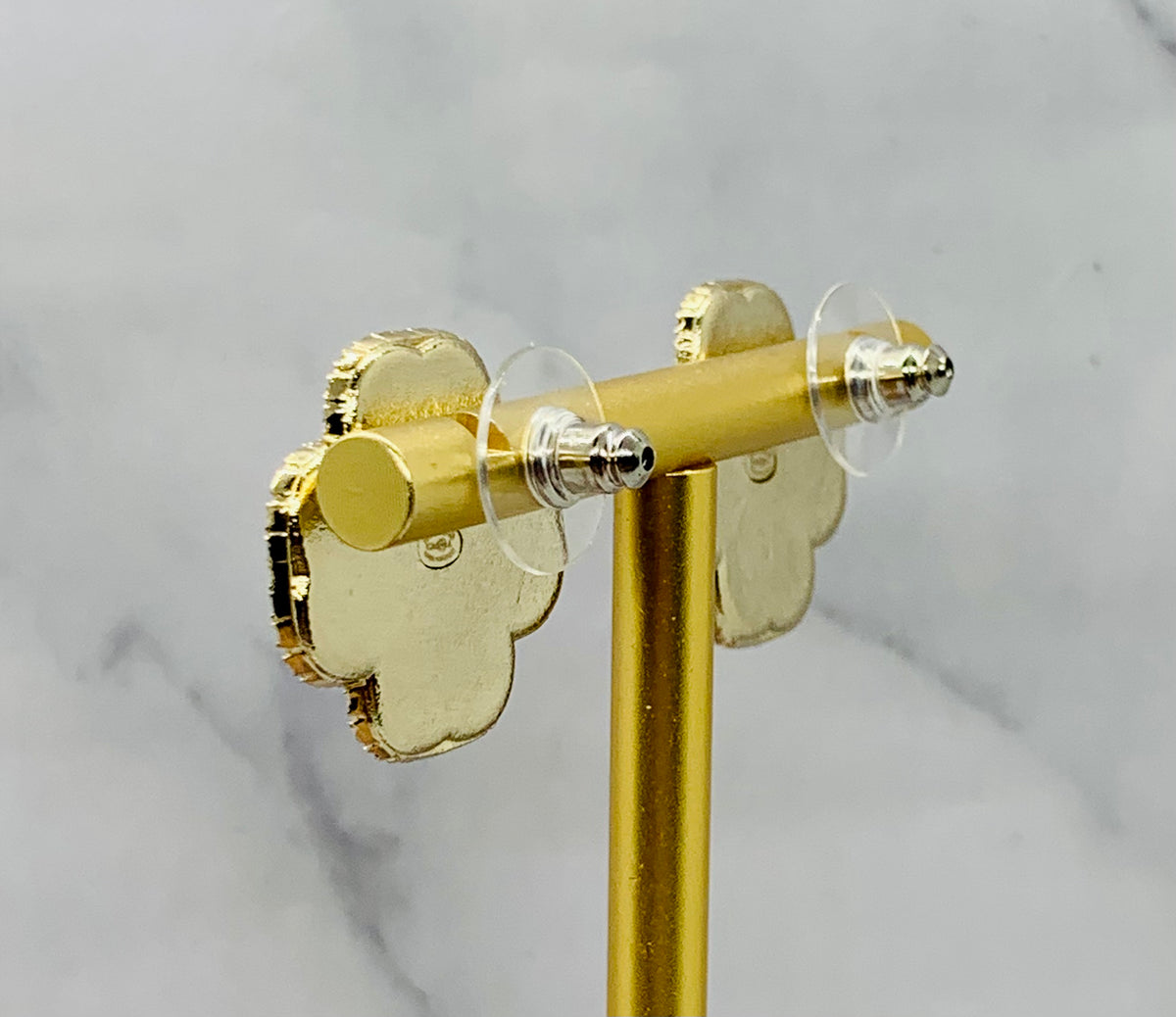 CHANEL CC Clover Rhinestone Earrings - Pre owned