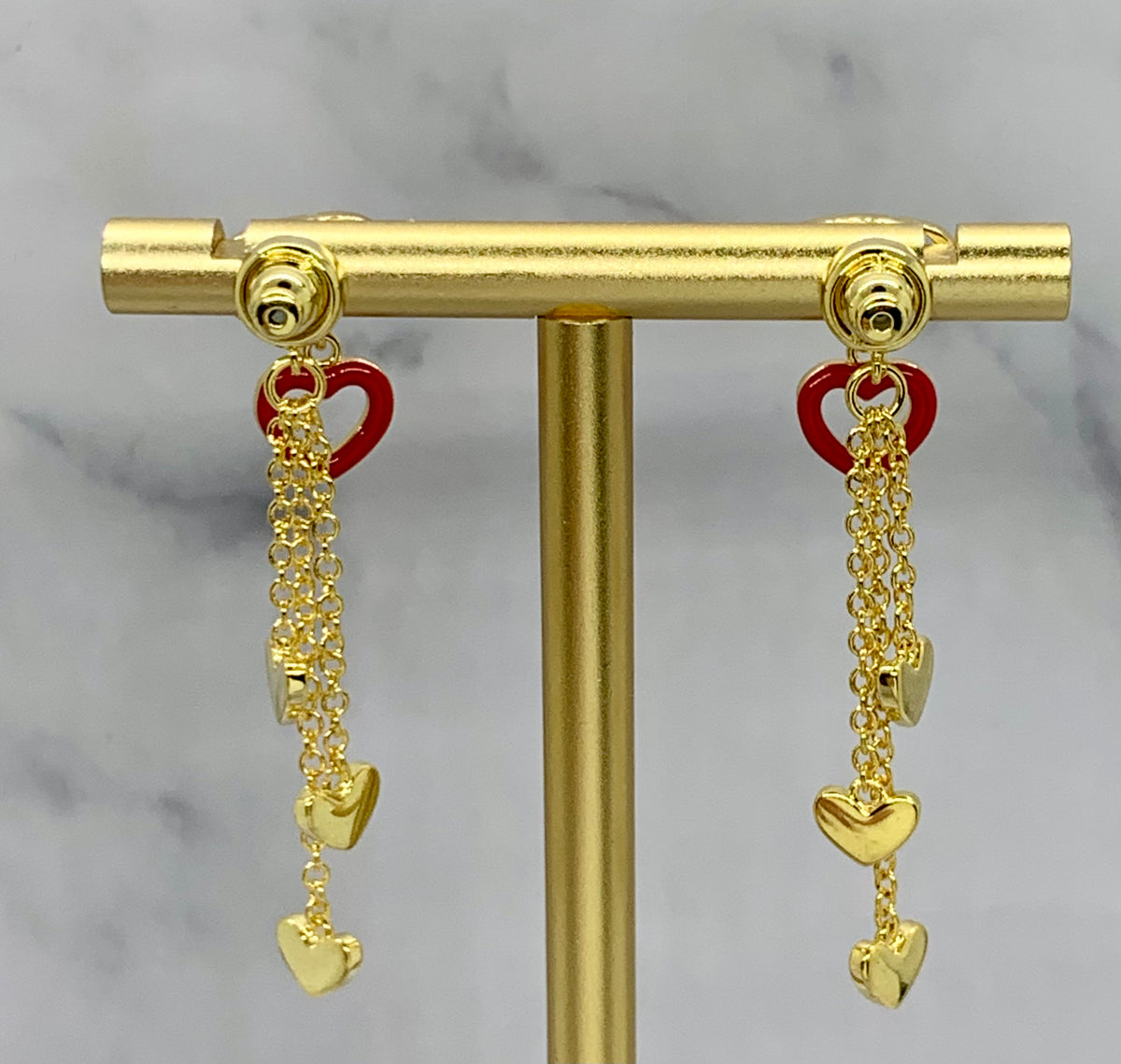 CHRISTIAN DIOR Hearts Pendant Earrings - Pre owned