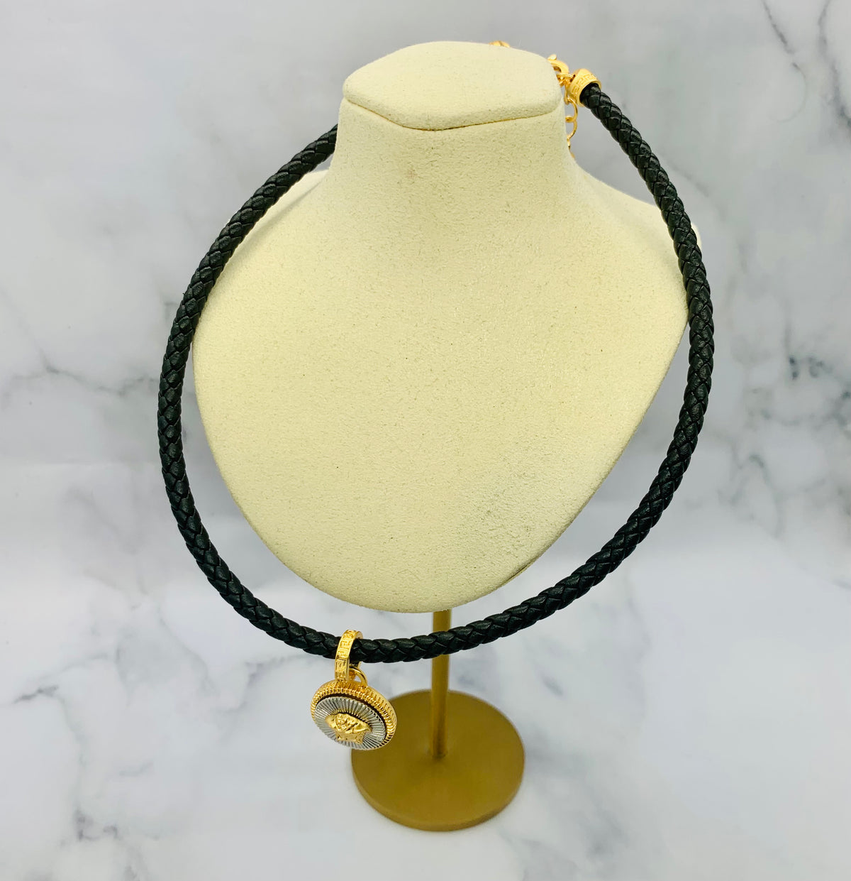 VERSACE Medusa Leather Necklace - Pre owned