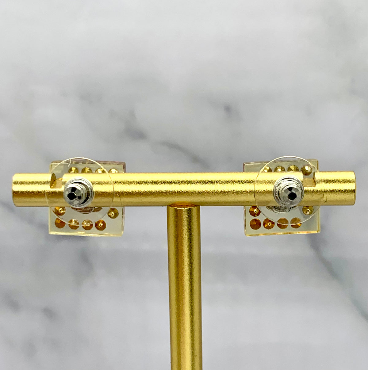 CHANEL CC Rhinestone Clear Plastic Earrings - USED