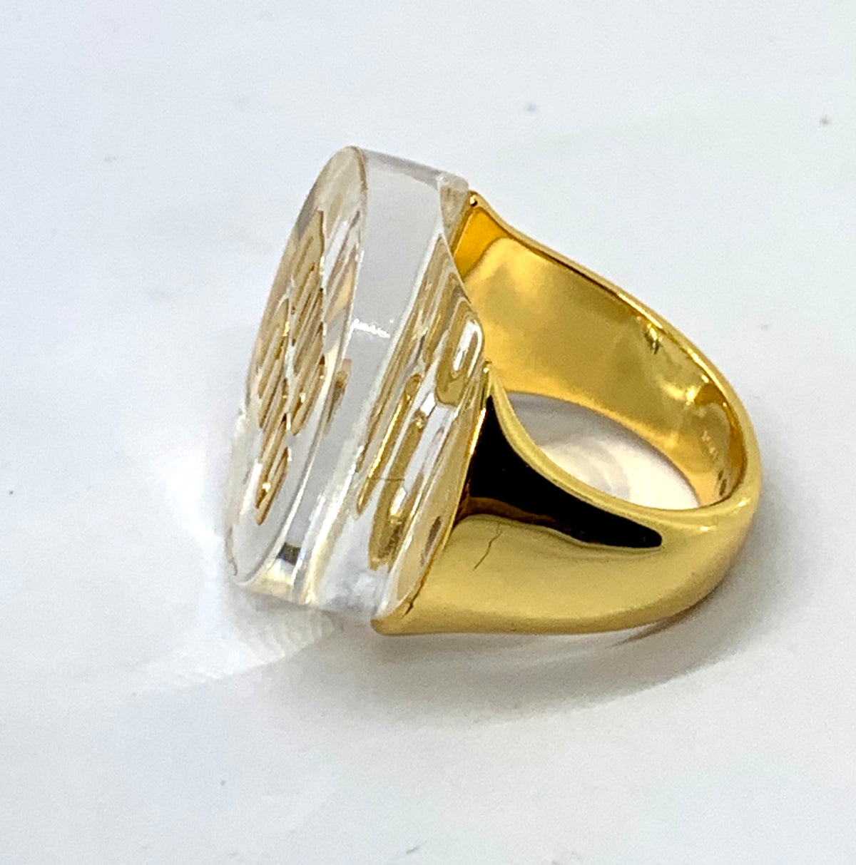 MIU MIU Clear Monogram Ring Sz 7 - Pre owned
