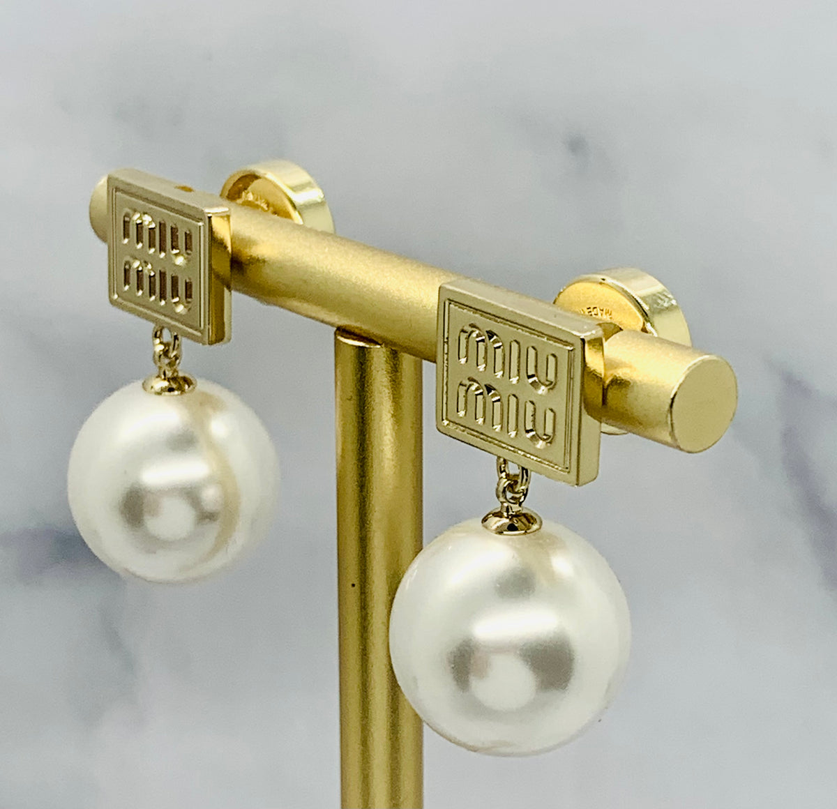 MIU MIU Pearl Pendant Earrings - Pre owned