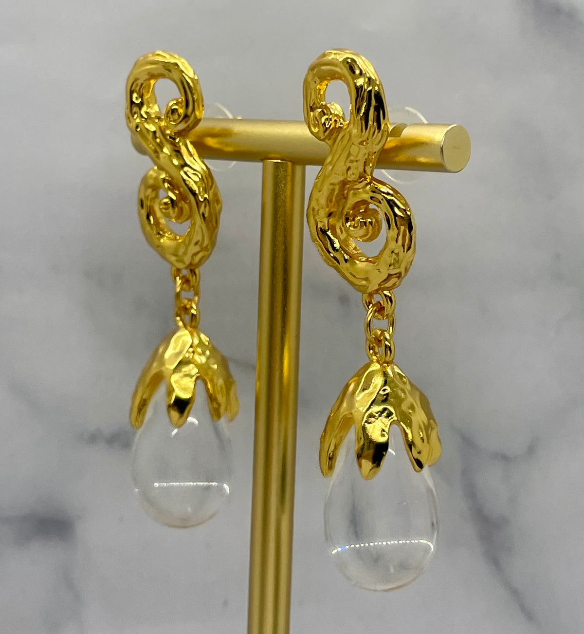 YSL YVES SAINT LAURENT Acrylic Pendant Earrings - Pre owned